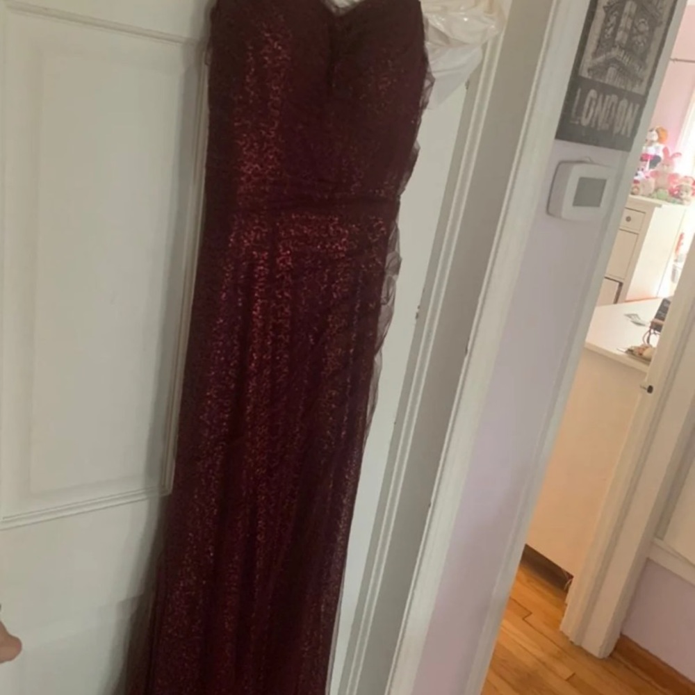 Brand new red sequin and mesh formal dress